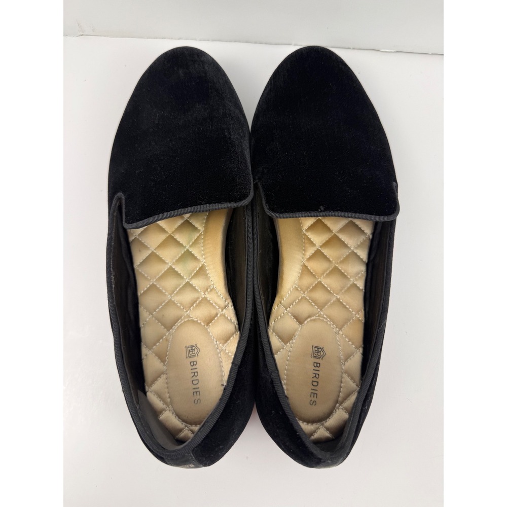 Birdies The Starling Black Velvet Smoking Loafers Flats Shoes Womens 9 - Picture 4 of 9